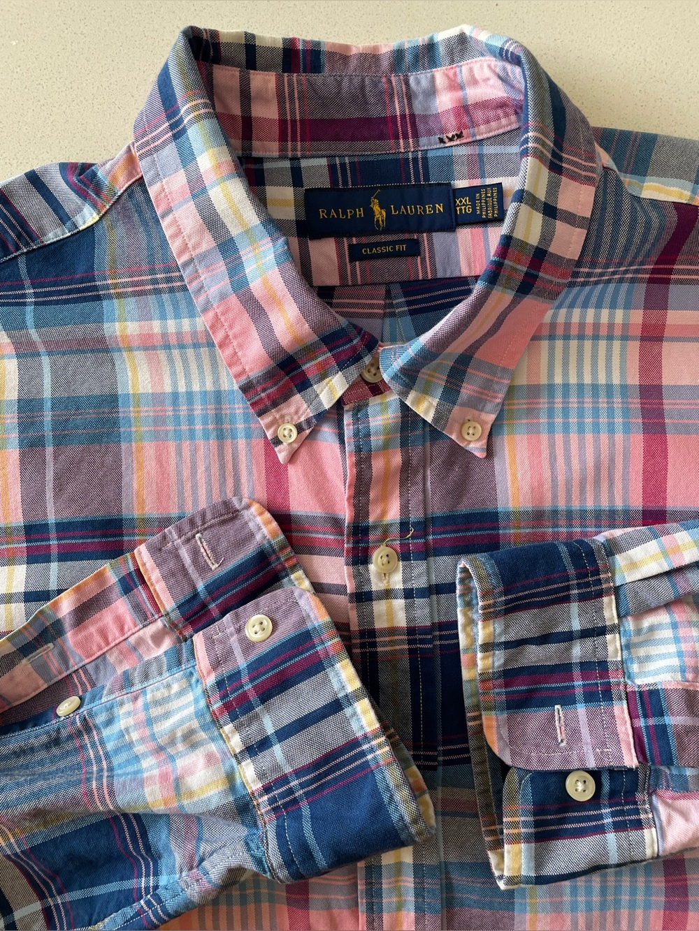 Ralph Lauren - all cotton plaid button up shirt Size XXL
